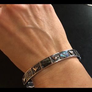 Vintage MONET Dolphin Silver Tone Bracelet